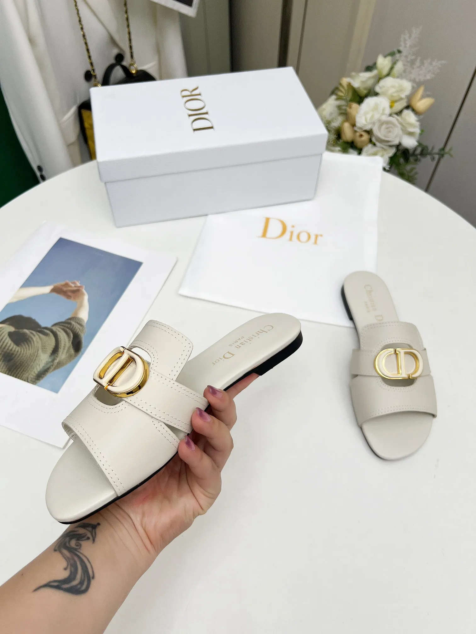 👟👟Ex-factory price 360👟👟 Genuine leather base +30 Dior spring and summer new model 6 colors optional code size 35-42